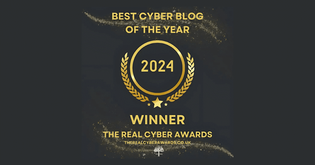 Best Cyber Blog of the Year Award Winners badge from The Real Cyber Awards