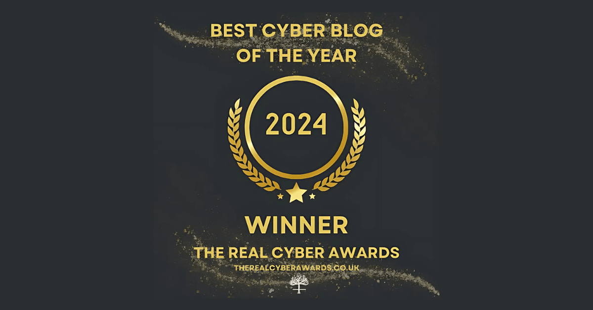 Best Cyber Blog of the Year Award Winners badge from The Real Cyber Awards