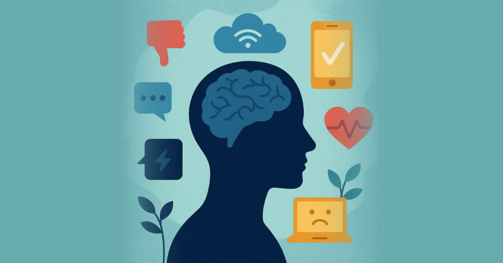graphic to represent mental health and IT
