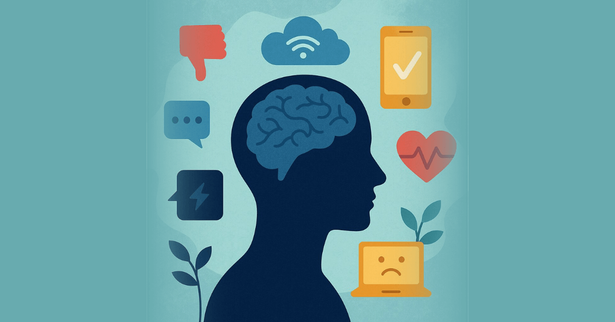 graphic to represent mental health and IT