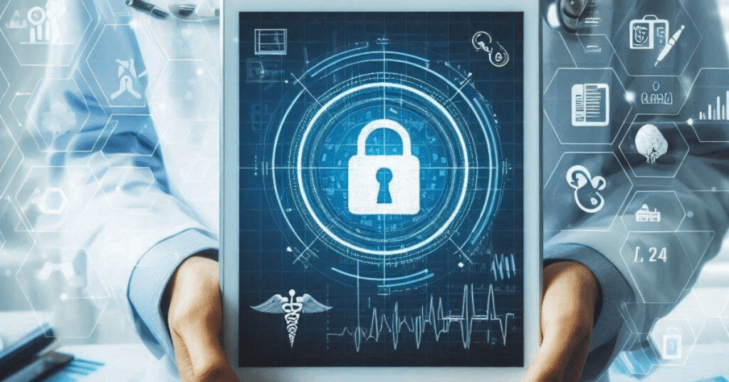 digital tablet with a padlock picture