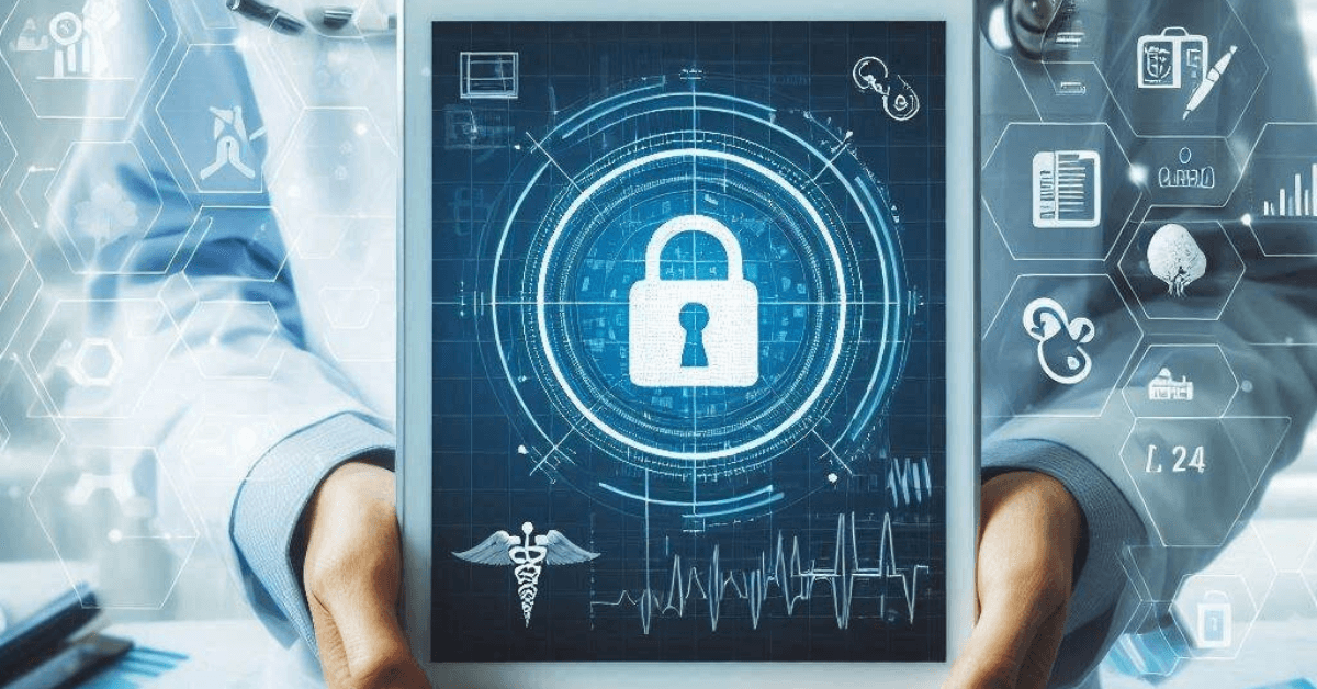 digital tablet with a padlock picture